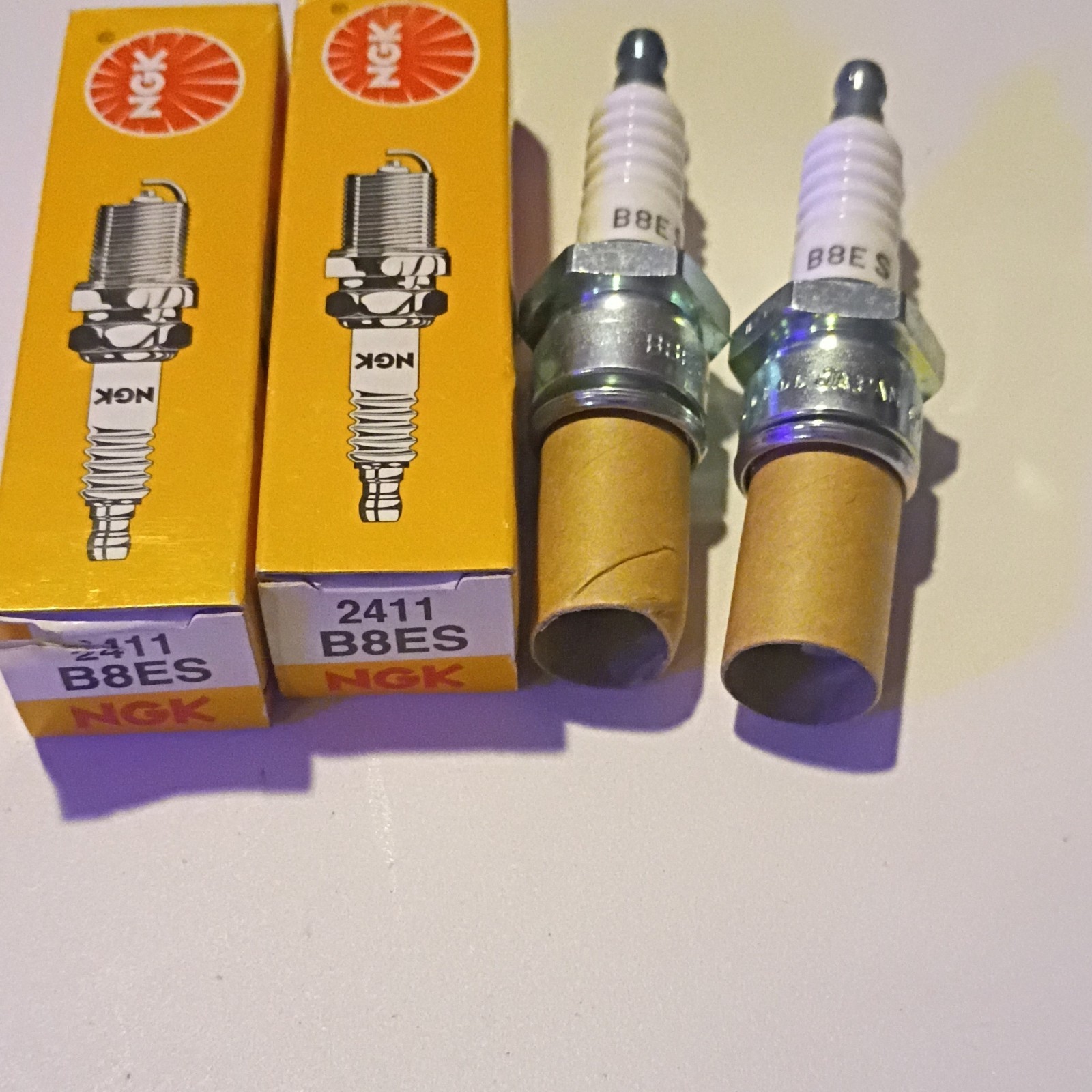 NGK 2411 B8ES Spark Plug Pack of 2 Genuine OEM Spark Plugs