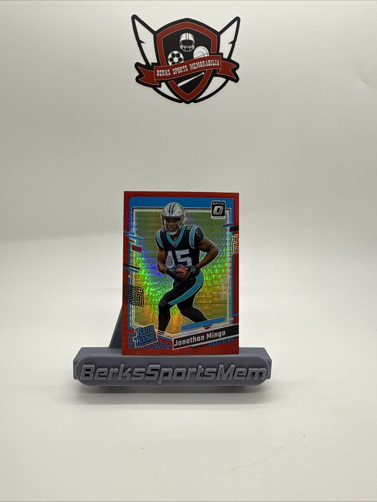 Jonathan Mingo Panthers 2023 Donruss Optic Rated Rookie Red Mojo Refractor #215