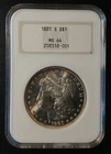 1881-S Morgan Silver Dollar $1 Coin NGC Graded MS64 Rim Toning Older No Barcode