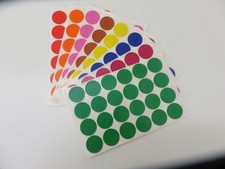 Multicolor Color Coding Dot Sticker Sizes 8MM-50MM 1/4" - 2 " 32 Sheets