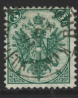 ÖSTERREICH BOSNIEN HERZEGOWINA 1879 Steindruck 3 Kr. Flaschengrün Type e