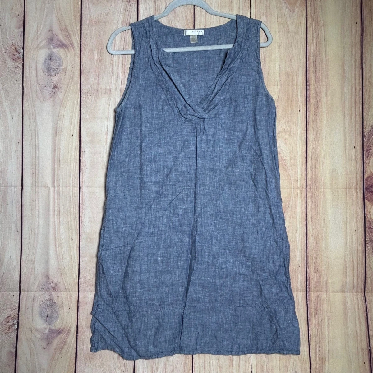 kenar linen dress Dress made of linen muslin with black kenar