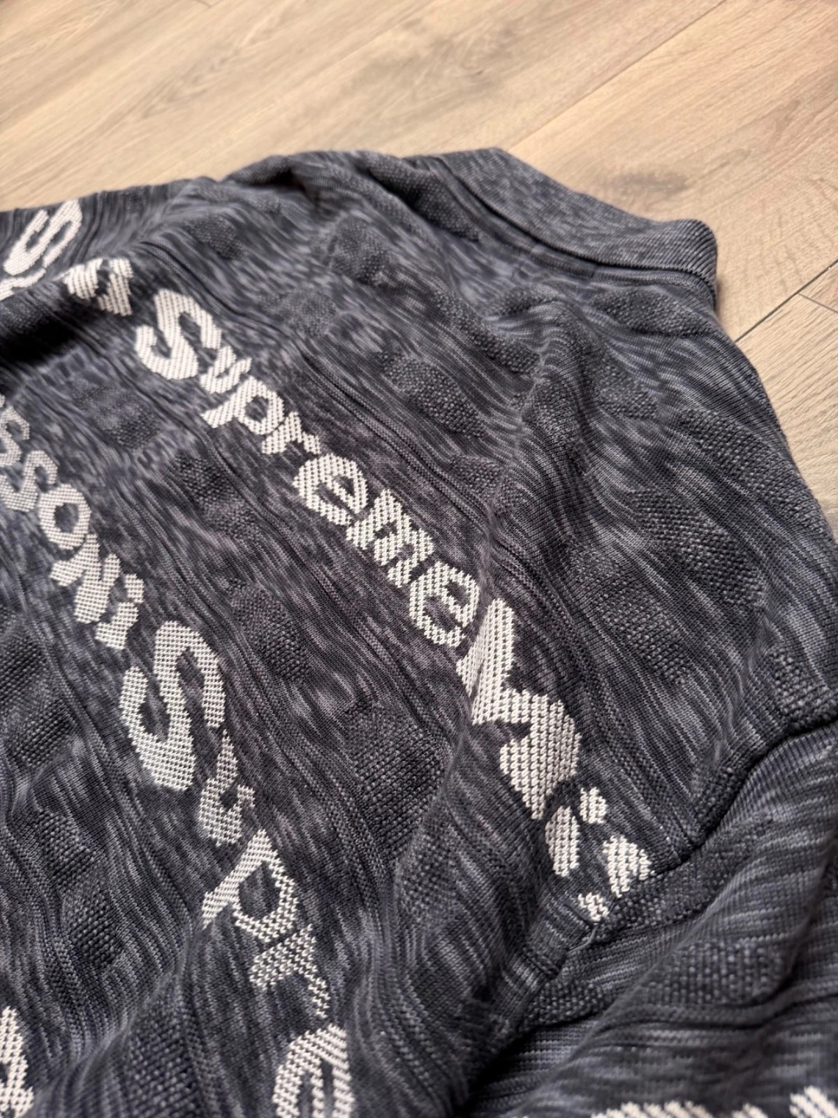 Supreme x Missoni Quarter Zip Jumper Mens L Grey Spellout Knit SS16 Rare image 6