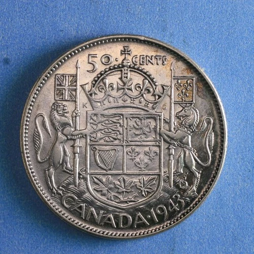 1943 Canadian Half Dollar 50 Cents AU