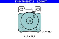 Bremsscheiben-BremsbeläGe-Kit ATE 13.0470-4047.2 Chrysler 0 5143 633AA