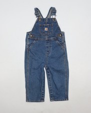 Carhartt Baby  Toddler Denim Overalls Blue Adjustable Bib Snaps Buttons 24M