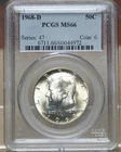 1968-D KENNEDY HALF DOLLAR PCGS MS66 044972