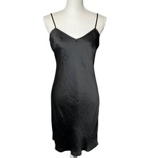 Michael Michael Kors Black Matte Satin Slip Dress Lined Size 6 Classic LBD NWT