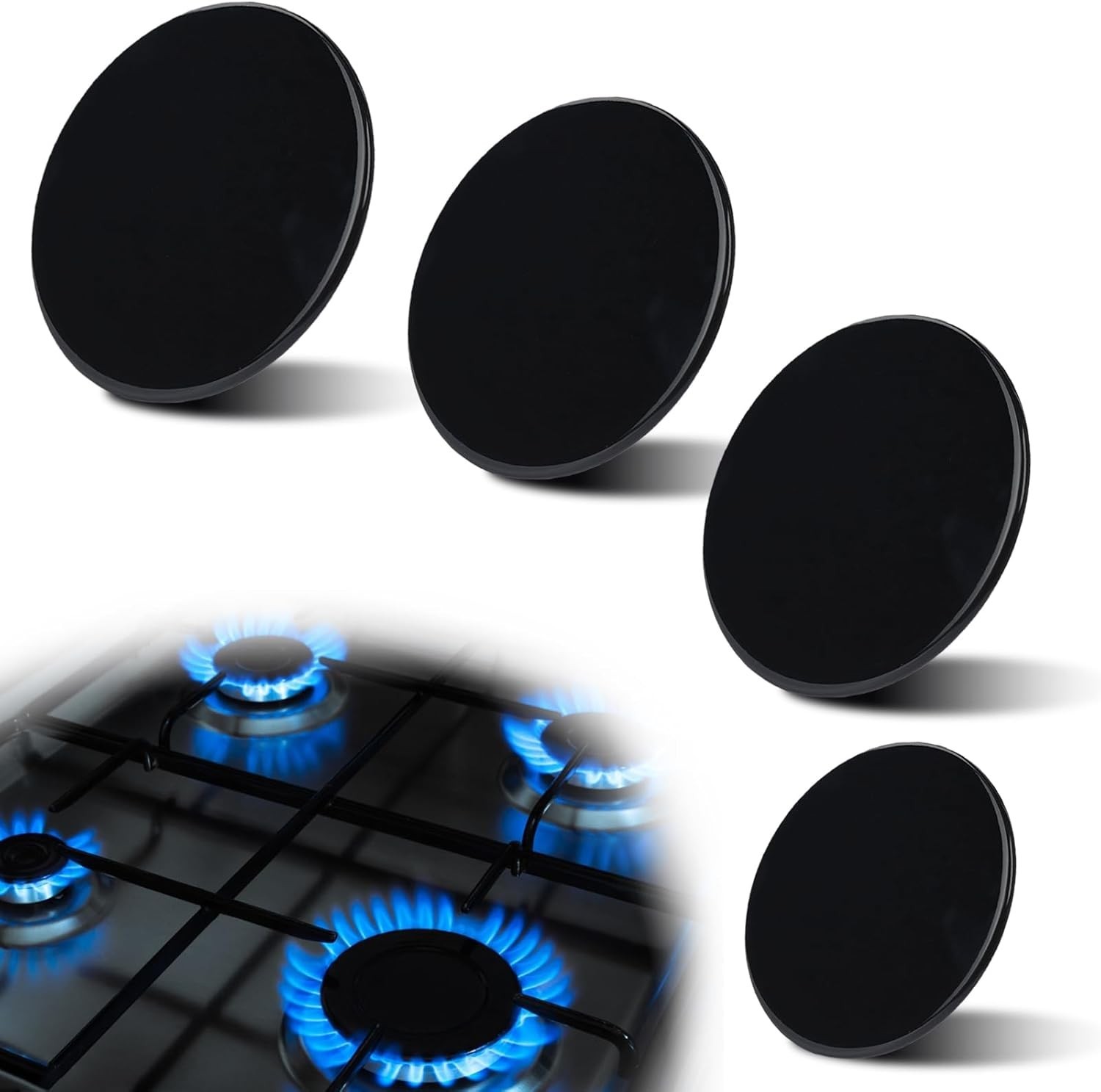 Surface Burner Cap Set Replacement for GE Gas Range/Stove/Oven (4-Pack) – Includ