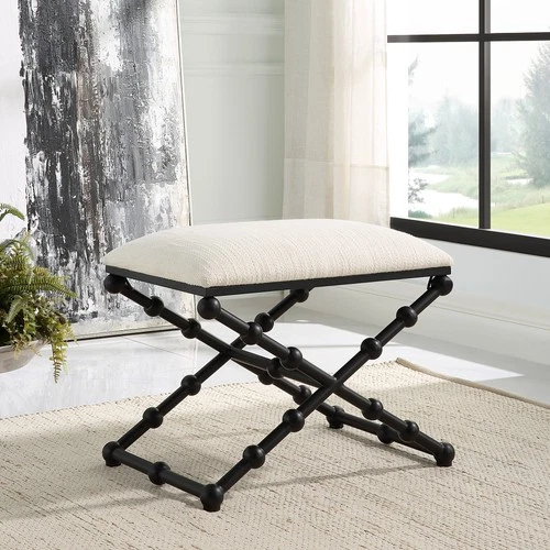Uttermost 23782 Iron 24"W Iron Accent Stool - Black - Picture 6 of 6