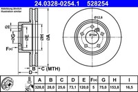 2X ATE Bremsscheibe Powerdisc 24.0328-0254.1 FüR BMW X3 F25 F26 X4 Sdrive Xdrive