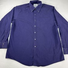 Brooks Brothers Dress Shirt Mens 17.5 34/35 Purple Solid Regent Thomas Mason LS