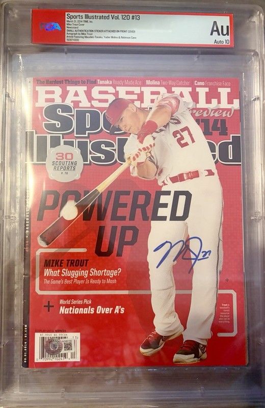 Mike Trout Signed 2014 Sports Illustrated PSA Slabbed Autograph Grade 10
