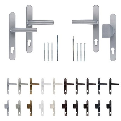 Alu Premium Drückergarnitur DHS 92mm 32mm Paar Montagezubehör Türgriff Knauf