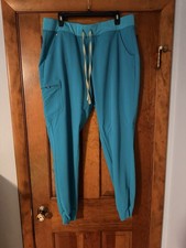 Women  s FIGS Zamora Jogger Scrub Pants Teal PO 1772 Size XL Tall Tech Collection