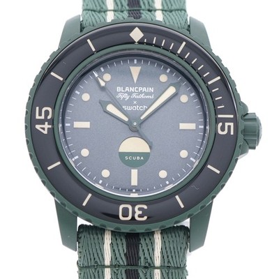 Blancpain Swatch Scuba Fifty Fathoms Green Abyss S035G100 Automatic Watch