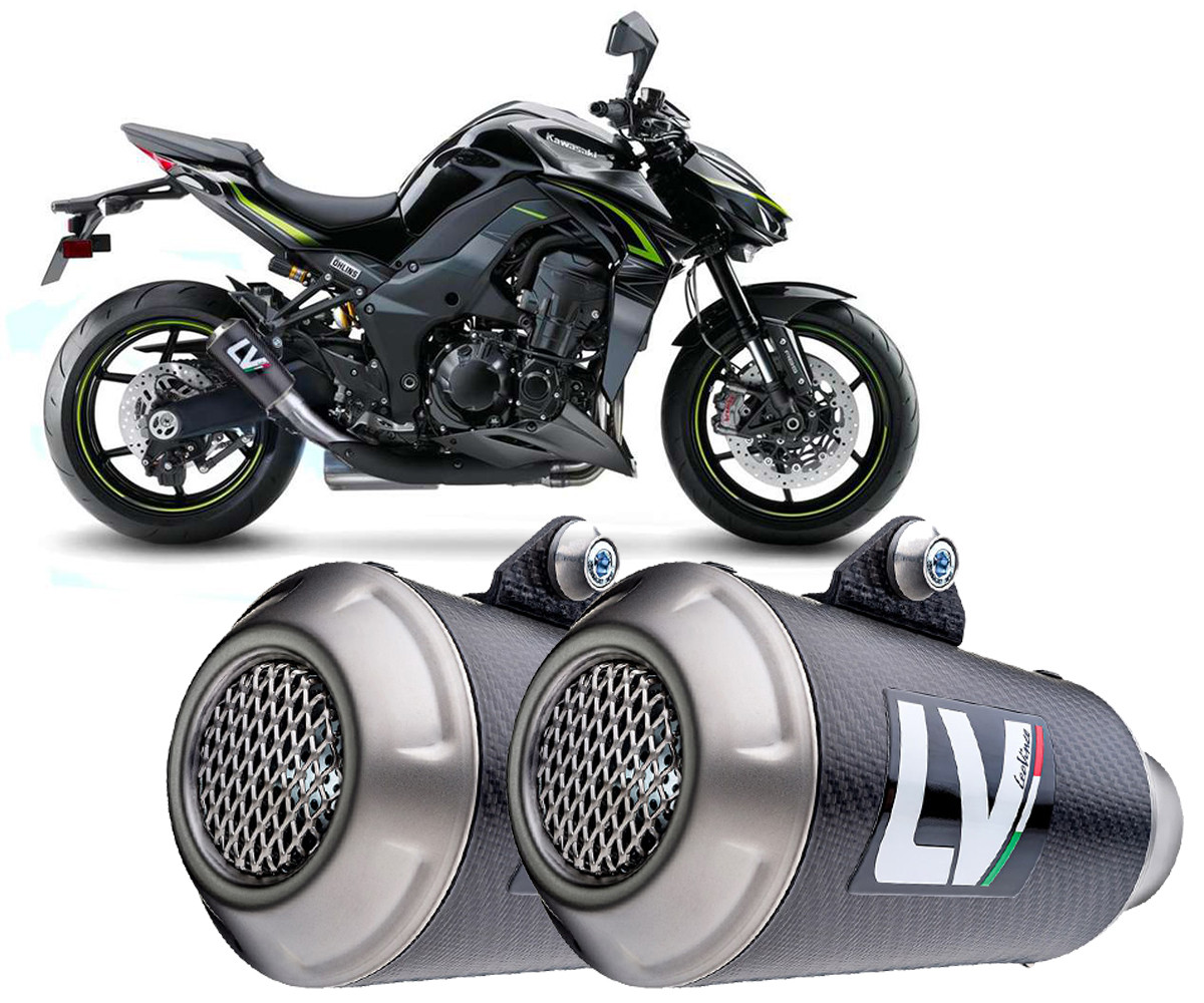 2 Exhausts Leovince LV-10 Carbon Racing for KAWASAKI Z 1000 2010 > 2016
