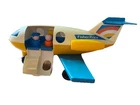 Vintage 1980 Fisher Price Little People Jet Airplane 933 Blue & Yellow 3 People