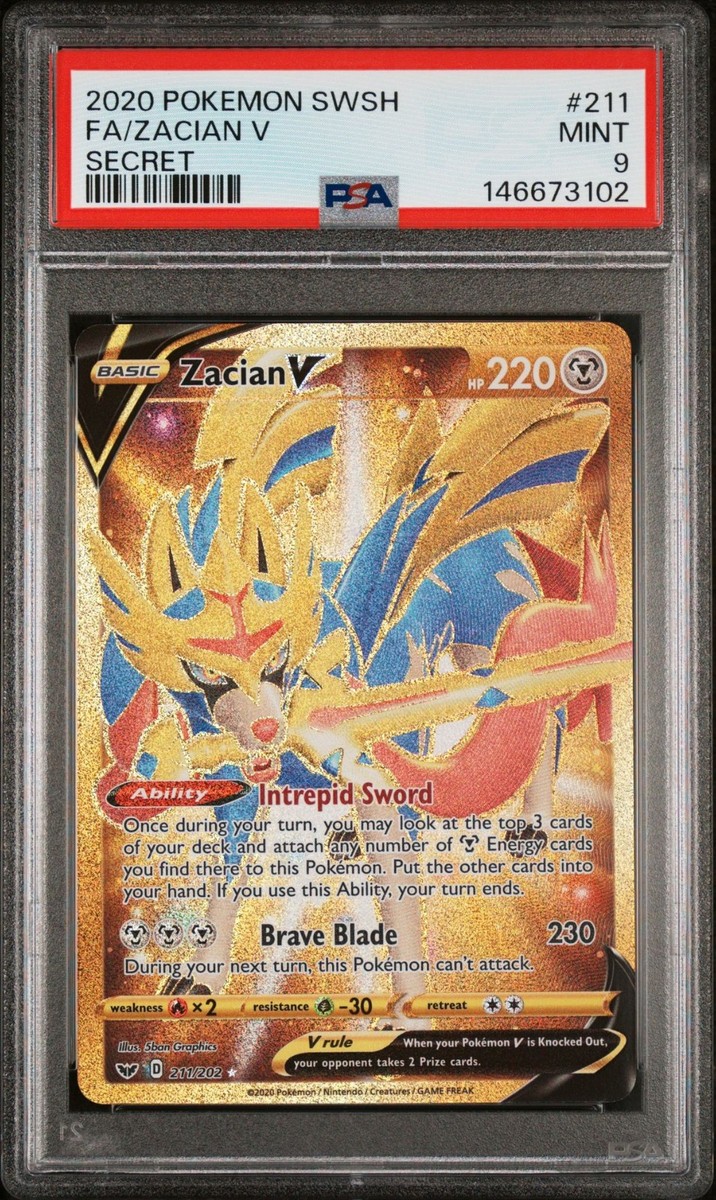 Pokemon Card PSA 9 Zacian V 211/202 Sword & Shield | eBay