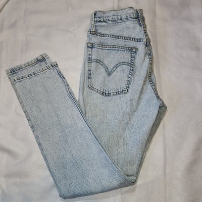 Levi s 501 S Skinny Jeans Women s W24 L28 Light Acid Wash Stretch Button Fly