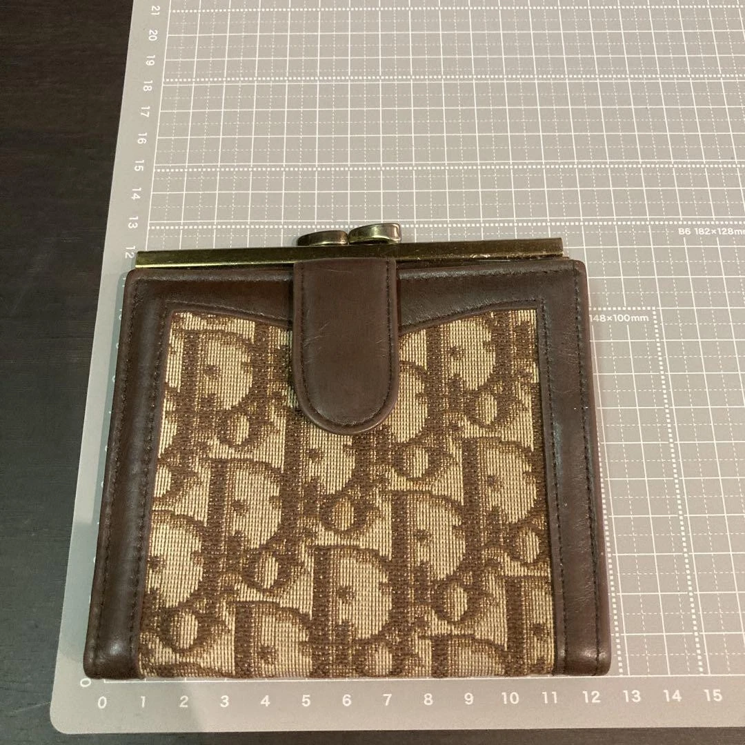 Portefeuille Dior Christian Trotter Gamaguchi double pli marron