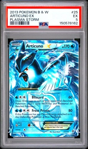 2013 POKEMON BLACK & WHITE PLASMA STORM #25 ARTICUNO EX PSA 5