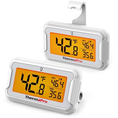 ThermoPro Refrigerator Thermometer With Large Backlit LCD Display, Waterproof 2
