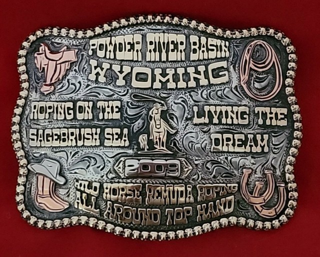1998 RODEO CHAMPION TROPHY BELT BUCKLECOWBOY NATION TEAM ROPING