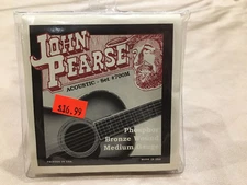 John Pearse 700M Bronze Wound Med Gauge 13-56 Acoustic Guitar Strings, 3 Packs