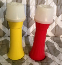 Tupperware Ketchup  Mustard Pump Dispensers Containers With Lids Classic Easy