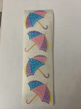 Mrs. Grossman's Vintage 1997 Stickers Pastel Umbrella Baby Shower -1 Sheet