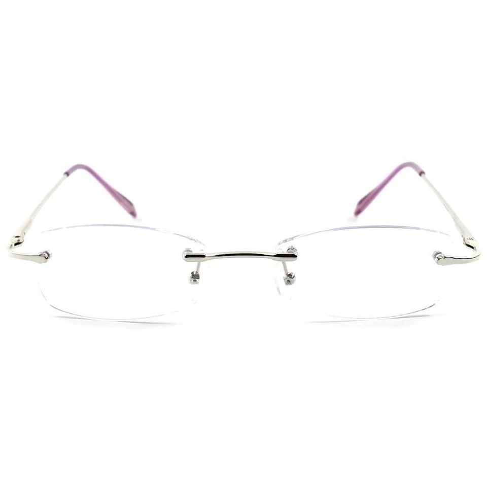 Óculos de sol masculino feminino sem moldura tom roxo claro moderno elegante retangular - Imagem 4 de 4