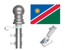 Namibia 3'x5' Polyester Flag & Spinner Flagpole Set w/Adjustable Bracket