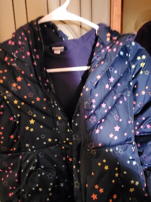 Okie Dokie Toddler Girl's Dark Blue w/Stars Puffer Jacket Super Cute Size 4T