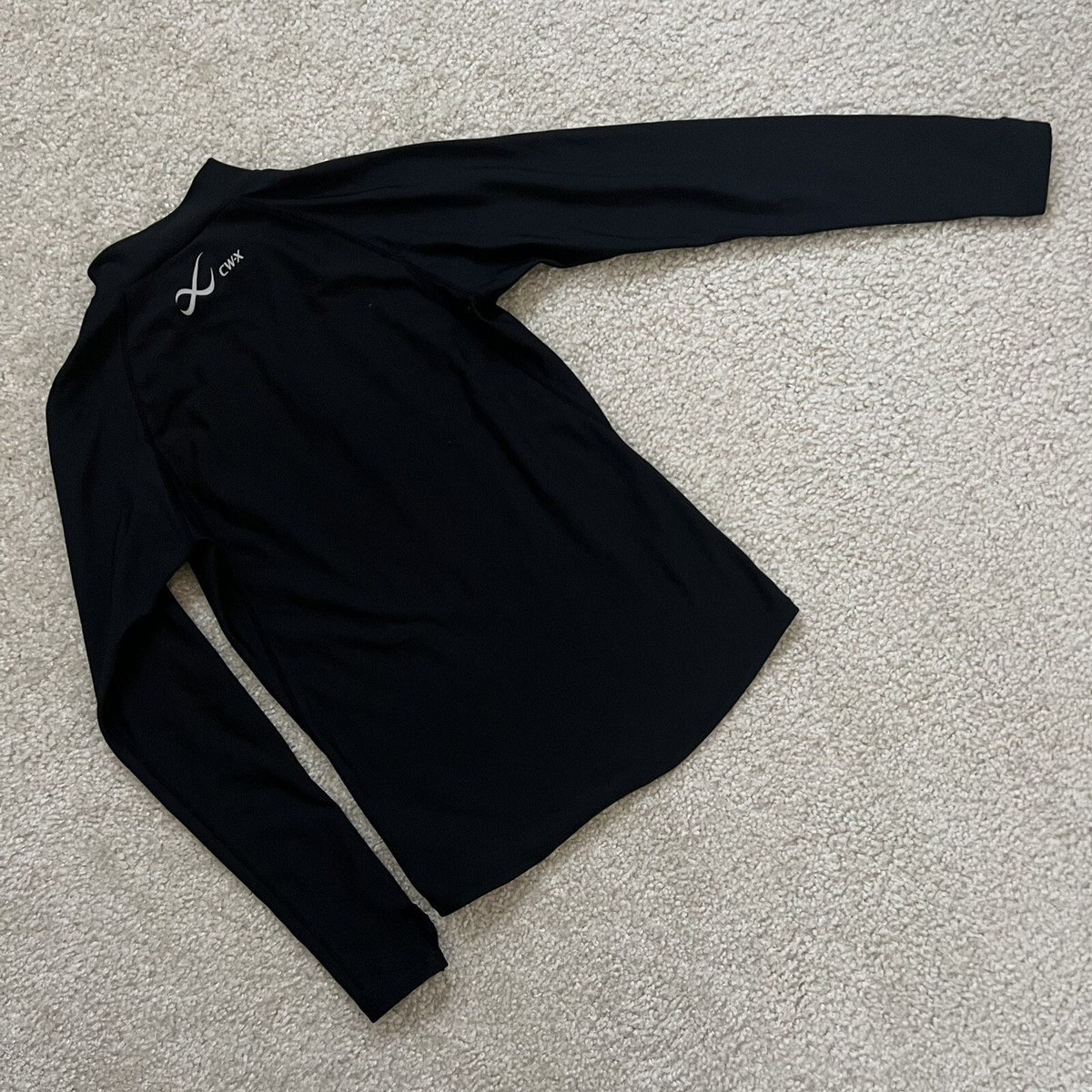 CW-X Insulator Zip-T Black 1/4 Zip Turtleneck WM Sz Sm Base Layer