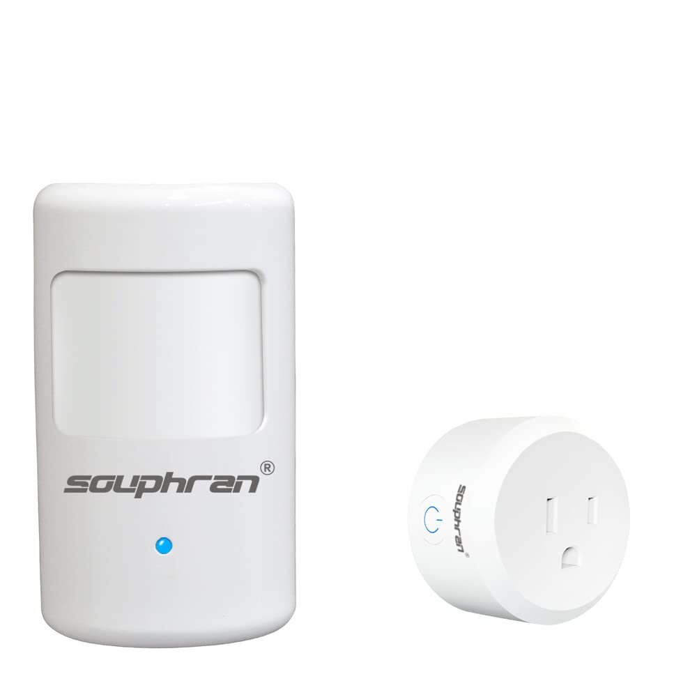 Souphran Smart Motion Activated Switch and Wall Plug Set, Wireless Occupancy ...