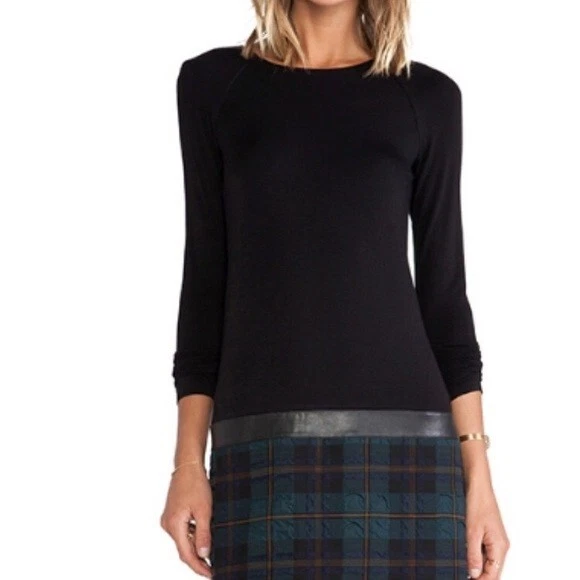 Bailey 44 XS Women's Black Party Cocktail Business Dress w/Plaid Detail 4/6 - Image 2 of 4