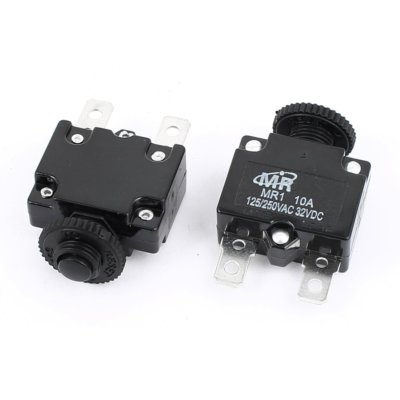 AC 125/250V 10A Circuit Breaker Thermal Overload Protector Black