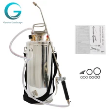 1-3.5Gal Stainless Steel Sprayer w/3' Reinforced Hose for Lawn Garden Sanitizing