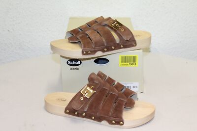 Scholl Iconic Damen Sandalen Pantoletten Pescura Brooke Cognac