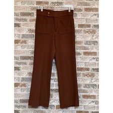 Jaymar Sportswear 1970s Knit Trousers High Waist Wide Leg Brown 31x29