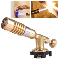 Outdoor BBQ Blowtorch Portable Gas Torch Copper Butane Burner Lighter Flame Gun