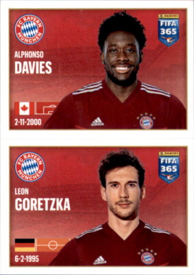 Panini Fifa 365 2022 Sammelsticker Nr. 188 Alphonso Davies / Leon Goretzka