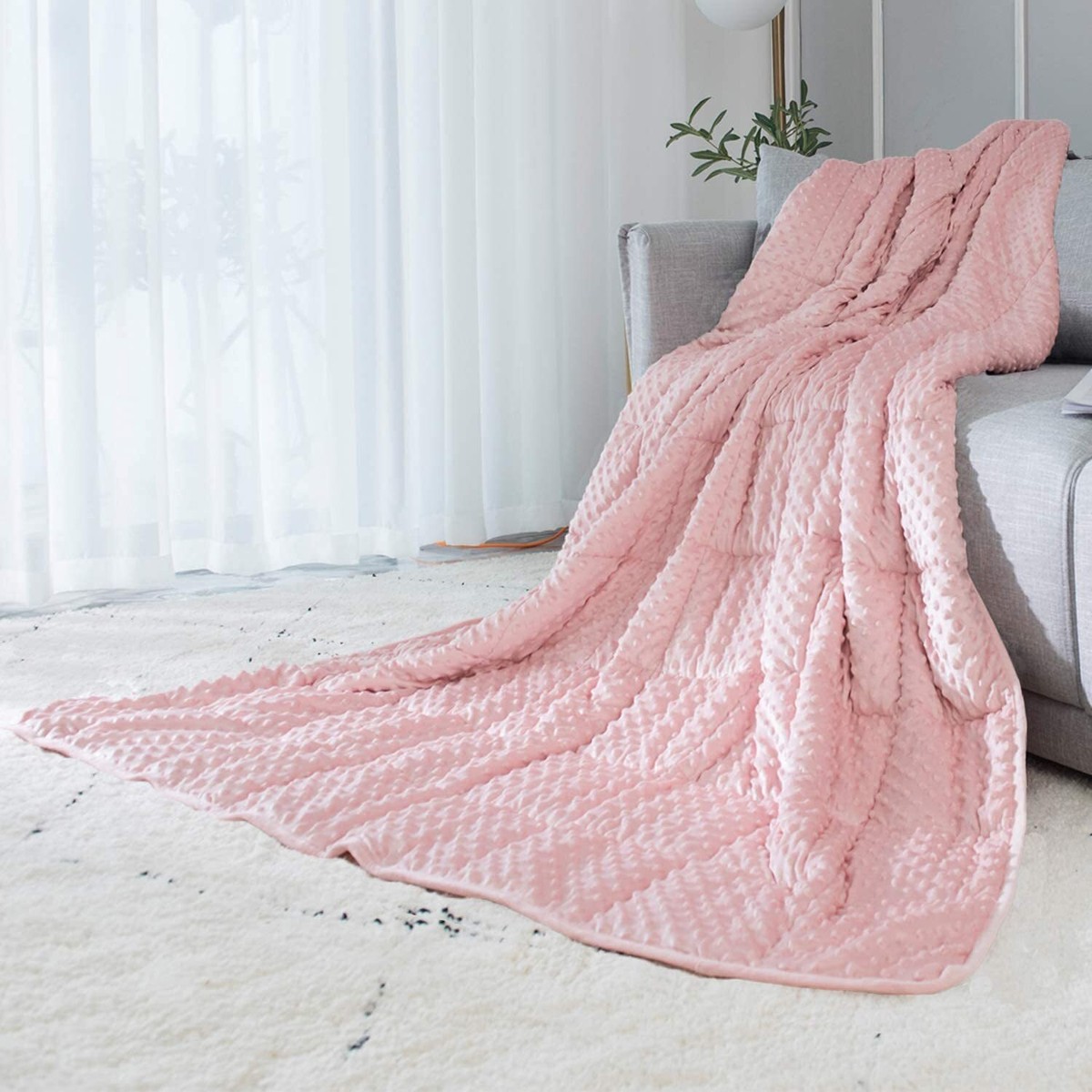 Reversible Weighted Blanket for All Season Luxury Velvet Warm and