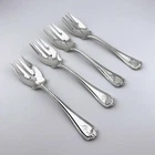 Old Mark Reed & Barton Hepplewhite Plain Sterling Pierced Salad Forks 6" (s/o 4)