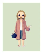 Big Lebowski Dude by Nan Lawson Ltd Edition x/100 Print Poster Mondo MINT Movie