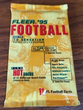 1995 Fleer Football 11 Card Retail Pack inc/1 Flair Card per pack- See Checklist