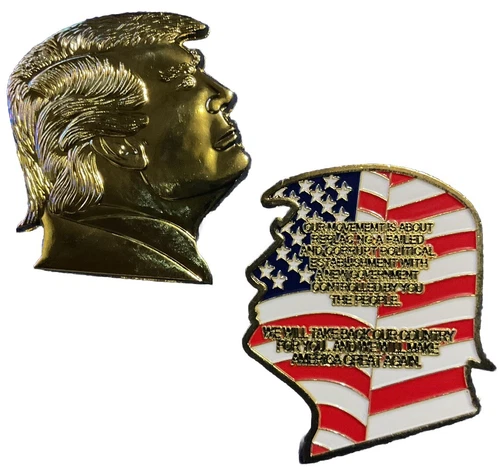 2024 President Donald Trump Gold Color USA Flag EAGLE Commemorative Coin