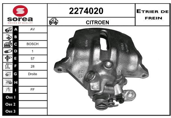 Étrier de frein pour Citroën C5 I et II 2.0 2.2 HDi 3.0 V6 côté arrière gauche