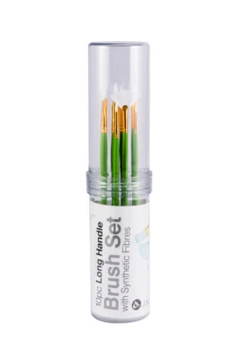 JAKAR 10 Stück Bürsten-Set Synthetik mit langem Stiel